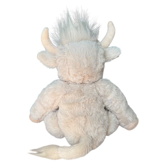 Theorbi Scottish Highland Cow Plush Stuffed Animal Sound Toy 10 inch White Beige - Picture 4 of 6